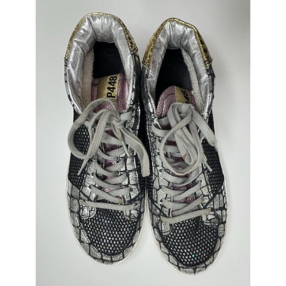 P448 Women's Queens Glitter Mid-Top Sneakers Size 39 EU 8.5 US - Picture 10 of 14